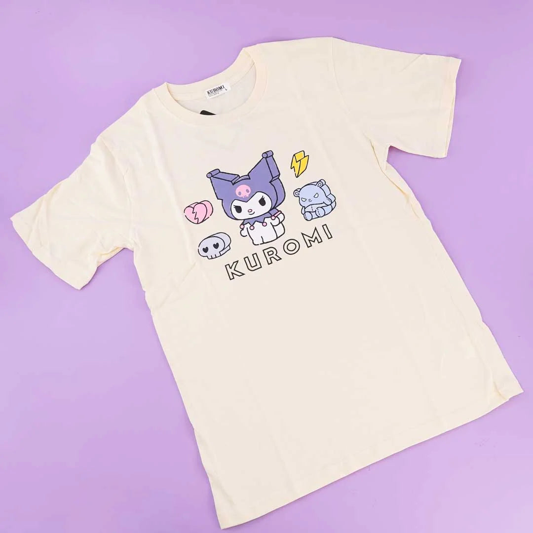 Kuromi Pastel Graphic T-shirt: Japan Size LL
